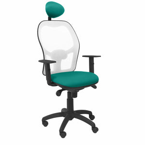 Office Chair with Headrest Jorquera P&C BALI39C Turquoise-0