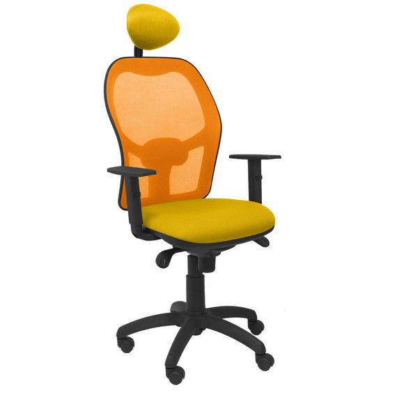 Office Chair with Headrest Jorquera P&C ALI100C Yellow-0