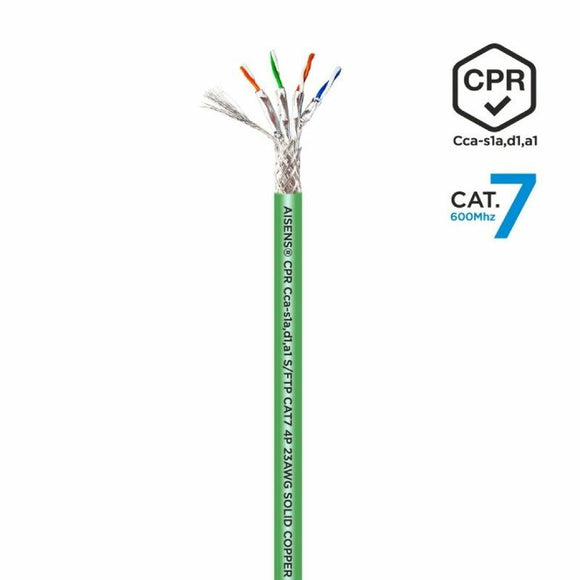 FTP Category 7 Rigid Network Cable Aisens AWG23 Green 500 m-0