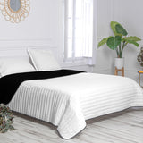 Reversible Bedspread HappyFriday Basic Dash Black 180 x 260 cm-2