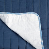 Reversible Bedspread HappyFriday Basic Dash White Navy Blue 180 x 260 cm-3