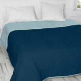 Reversible Bedspread HappyFriday Basic Arista Navy Blue Mint 270 x 260 cm-2