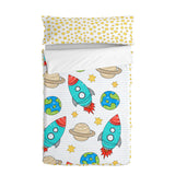 Quilted Zipper Bedding HappyFriday Mr Fox Space Rocket Multicolour 105 x 200 cm-0