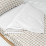 Quilted Zipper Bedding HappyFriday Basic Beige 105 x 200 cm Gingham-3