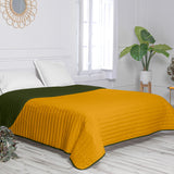 Reversible Bedspread HappyFriday Basic Dash Yellow Green 180 x 260 cm-3