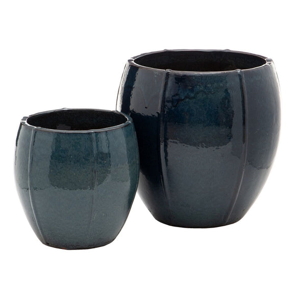 Set of Planters Ceramic Blue 55 x 55 x 55 cm (2 Units)-0