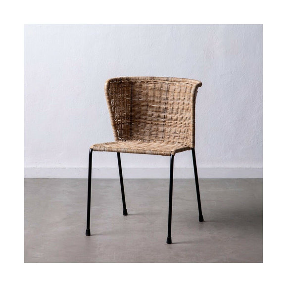 Dining Chair 50 x 54 x 77 cm Natural Black-0