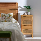 Nightstand HONEY Natural Paolownia wood MDF Wood 40 x 30 x 77,5 cm-9