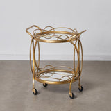 Kitchen Trolley 59 x 46 x 67 cm Crystal Golden Metal-0