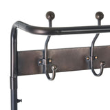 Hall Table with Drawers BRICK Coat rack Brown Black Iron 111 x 37 x 185 cm-6