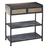 Hall Table with 2 Drawers BRICK Brown Black Iron 75,5 x 38 x 85 cm-0
