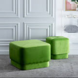 Pouffe Synthetic Fabric Wood Green 60 x 60 x 40 cm-6