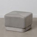 Pouffe Synthetic Fabric Grey Wood 60 x 60 x 40 cm-1