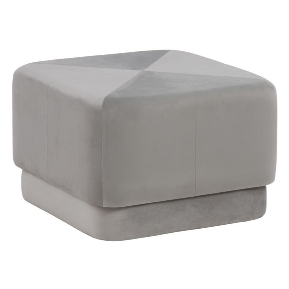 Pouffe Synthetic Fabric Grey Wood 60 x 60 x 40 cm-0