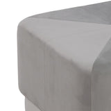 Pouffe Synthetic Fabric Grey Wood 60 x 60 x 40 cm-5