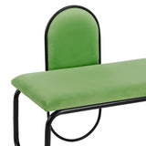 Bench 110 x 40 x 68 cm Synthetic Fabric Metal Green-7