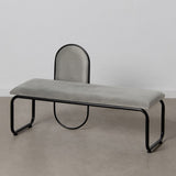 Bench 110 x 40 x 68 cm Synthetic Fabric Grey Metal-0