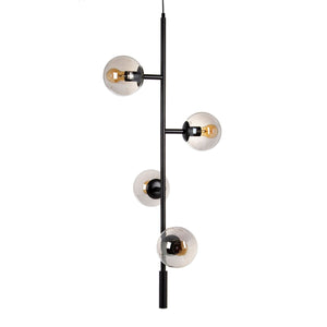 Ceiling Light 40 x 40 x 234 cm Crystal Black Metal Ø 15 cm Modern-0