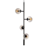 Ceiling Light 40 x 40 x 234 cm Crystal Black Metal Ø 15 cm Modern-0