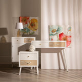 Hall Table with Drawers MISS DAISY 67 x 34 x 86 cm Natural Pine White-9