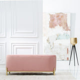 Bench 104,5 x 39 x 42 cm Synthetic Fabric Pink Metal-4