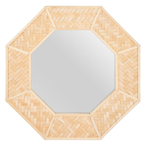 Wall mirror 81 x 6,5 x 81 cm Natural Bamboo-0