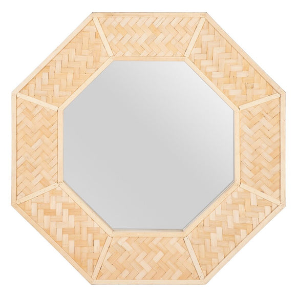 Wall mirror 81 x 6,5 x 81 cm Natural Bamboo-0