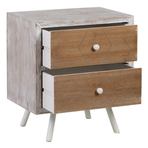 Nightstand COUNTRY Natural White Fir wood 50 x 35 x 55 cm MDF Wood-0