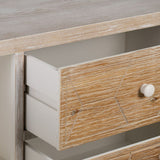 Hall Table with Drawers COUNTRY 90 x 35 x 80 cm Natural White Fir wood MDF Wood-7
