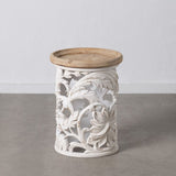 Side table 42 x 42 x 56 cm Natural Wood White-1