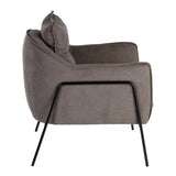 Armchair 76,5 x 70 x 74 cm Synthetic Fabric Metal Dark grey-8