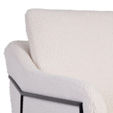 Armchair 69 x 80 x 79 cm Synthetic Fabric Beige Metal-6