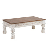 Centre Table White Natural 120 x 70 x 45 cm-0