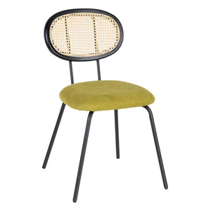 Dining Chair Black Green Natural Rattan 48 x 54 x 80 cm-0