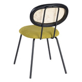 Dining Chair Black Green Natural Rattan 48 x 54 x 80 cm-7