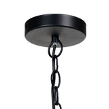 Ceiling Light 50 x 50 x 80 cm Black Metal Wood-1