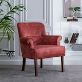 Armchair 77 x 64 x 88 cm Synthetic Fabric Wood Dark Red-10