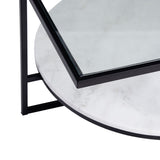 Centre Table White Black Crystal Marble Iron 80 x 80 x 46,5 cm-6