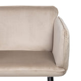 Armchair Synthetic Fabric Beige Metal-6