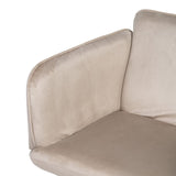 Armchair Synthetic Fabric Beige Metal-5