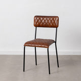 Dining Chair Brown Black Leather Iron 45 x 53 x 86 cm-10