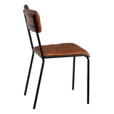 Dining Chair Brown Black Leather Iron 45 x 53 x 86 cm-9