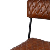 Dining Chair Brown Black Leather Iron 45 x 53 x 86 cm-6