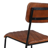 Dining Chair Brown Black Leather Iron 45 x 53 x 86 cm-3