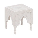 Side table Wood White 36 x 36 x 42 cm DMF-8