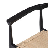 Dining Chair Black Natural Rattan Teak 59 x 58 x 76,5 cm-7