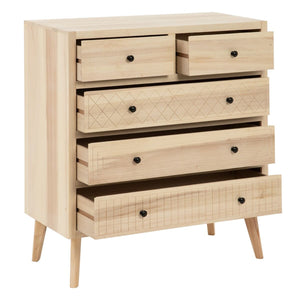 Chest of drawers MARIE 85 x 40 x 95 cm Natural Wood DMF-0