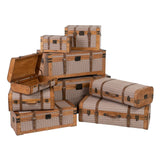 Set of Chests 90 x 47 x 45 cm Synthetic Fabric Wood Frames (3 Pieces)-1