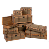 Set of Chests 90 x 47 x 45 cm Synthetic Fabric Wood (3 Pieces)-1