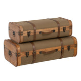 Set of Chests 80 x 41,5 x 25 cm Synthetic Fabric Wood (2 Pieces)-0